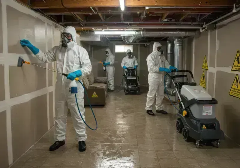 Basement Moisture Removal and Structural Drying process in Mountain Grove, MO